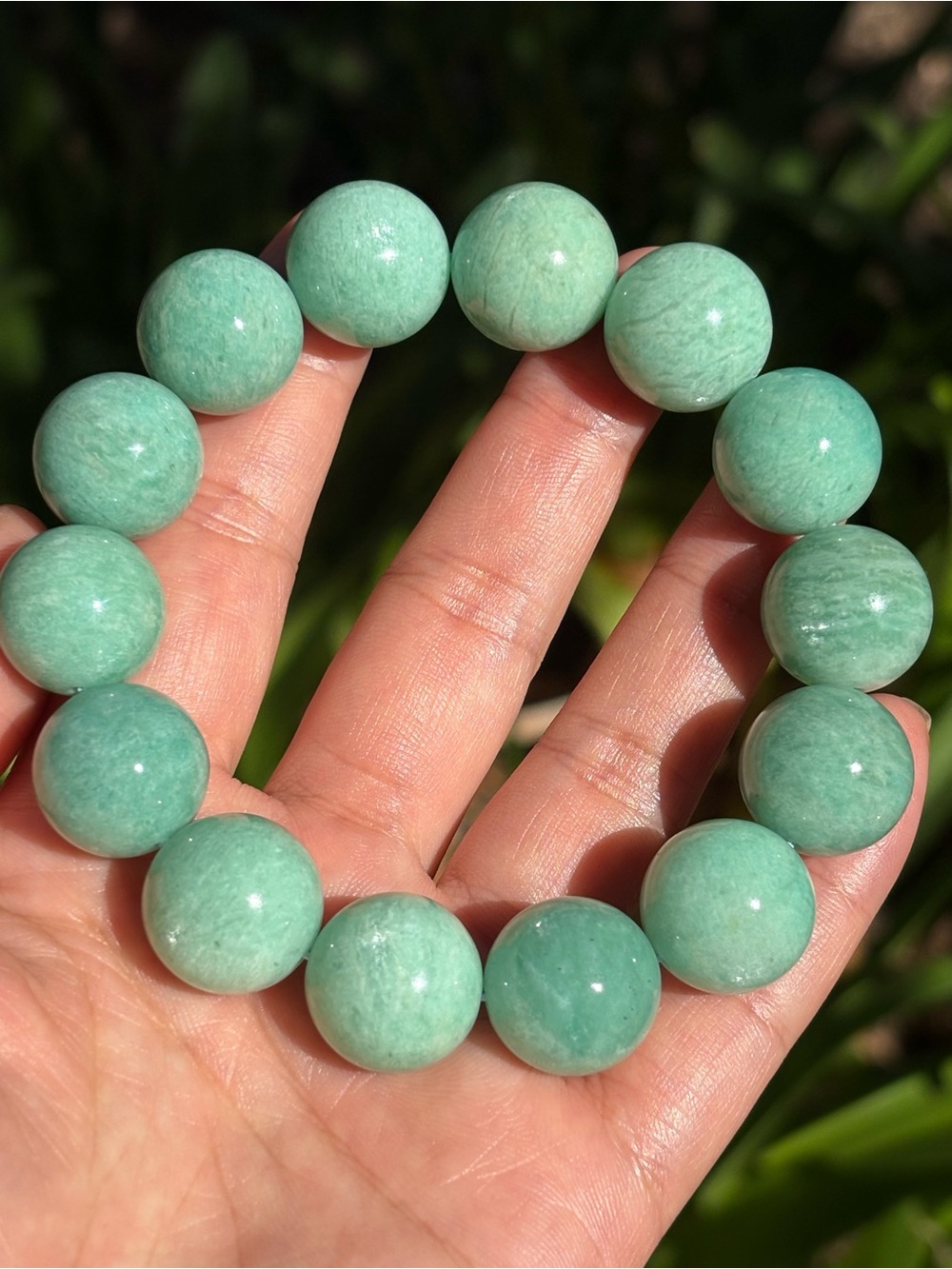 17mm Chunky Natural Amazonite Bracelet 2654